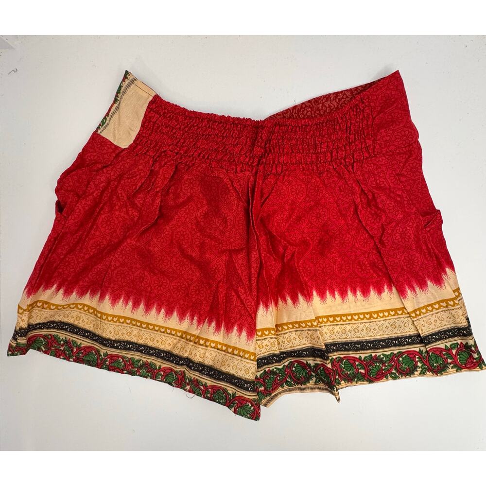 Junglee Bille Bohemian Red Gold Tassel Trim Festival Shorts Women’s NEW - Picture 5 of 8